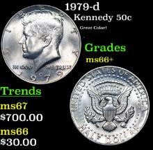 1979-d Kennedy Half Dollar 50c Grades GEM++ Unc