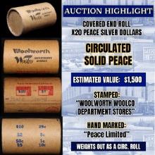 *Uncovered Hoard* - Covered End Roll - Marked "Peace Limited" - Weight shows x20 Coins (FC)