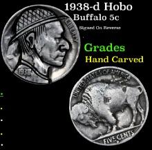 1938-d Hobo Buffalo Nickel 5c Grades Hand Carved