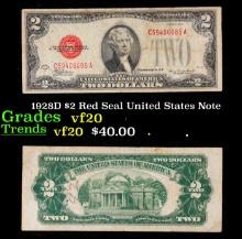 1928D $2 Red Seal United States Note Grades vf, very fine