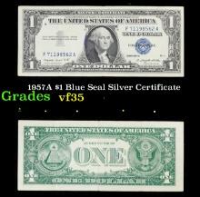 1957A $1 Blue Seal Silver Certificate Grades vf++