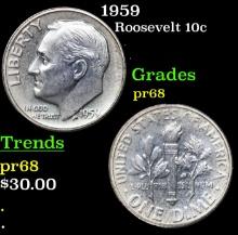 Proof 1959 Roosevelt Dime 10c Grades GEM++ Proof