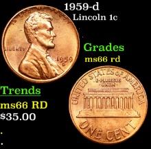 1959-d Lincoln Cent 1c Grades GEM+ Unc RD