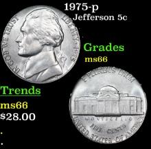 1975-p Jefferson Nickel 5c Grades GEM+ Unc