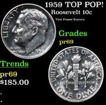 Proof 1959 Roosevelt Dime TOP POP! 10c Graded pr69 BY SEGS