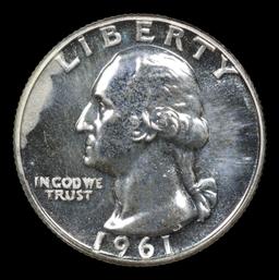 Proof 1961 Washington Quarter 25c Grades GEM++ Proof