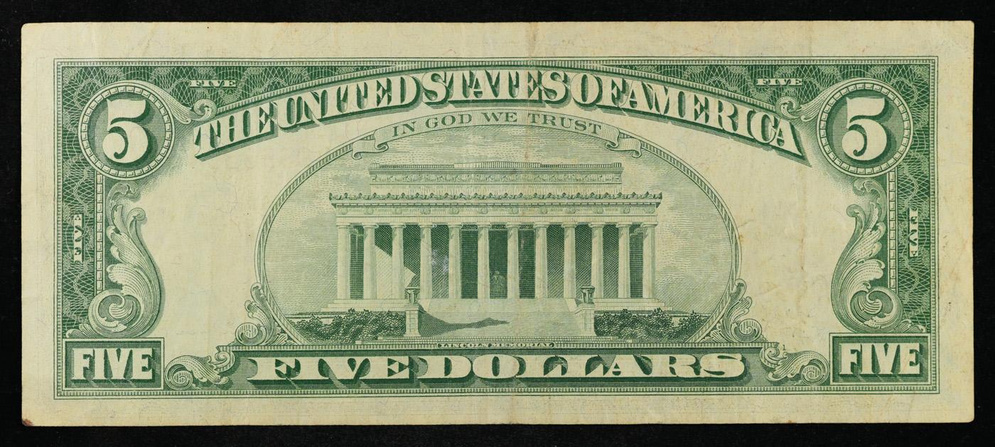 1963 $5 Red Seal United States Note Grades vf++