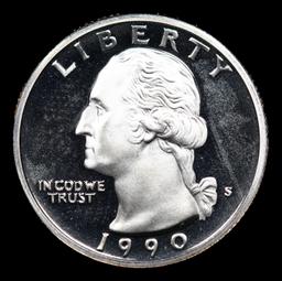 Proof 1990-s Washington Quarter 25c Grades GEM++ Proof Deep Cameo