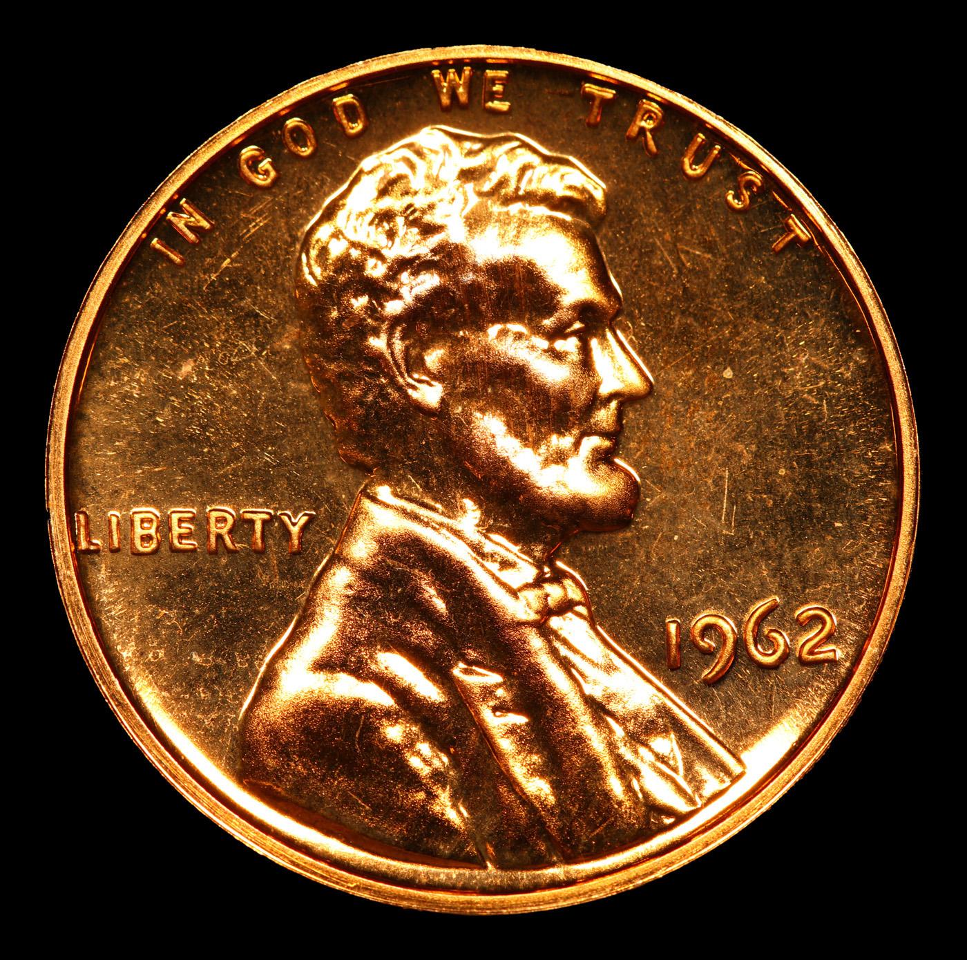 Proof 1962 Lincoln Cent 1c Grades Gem++ Proof Red