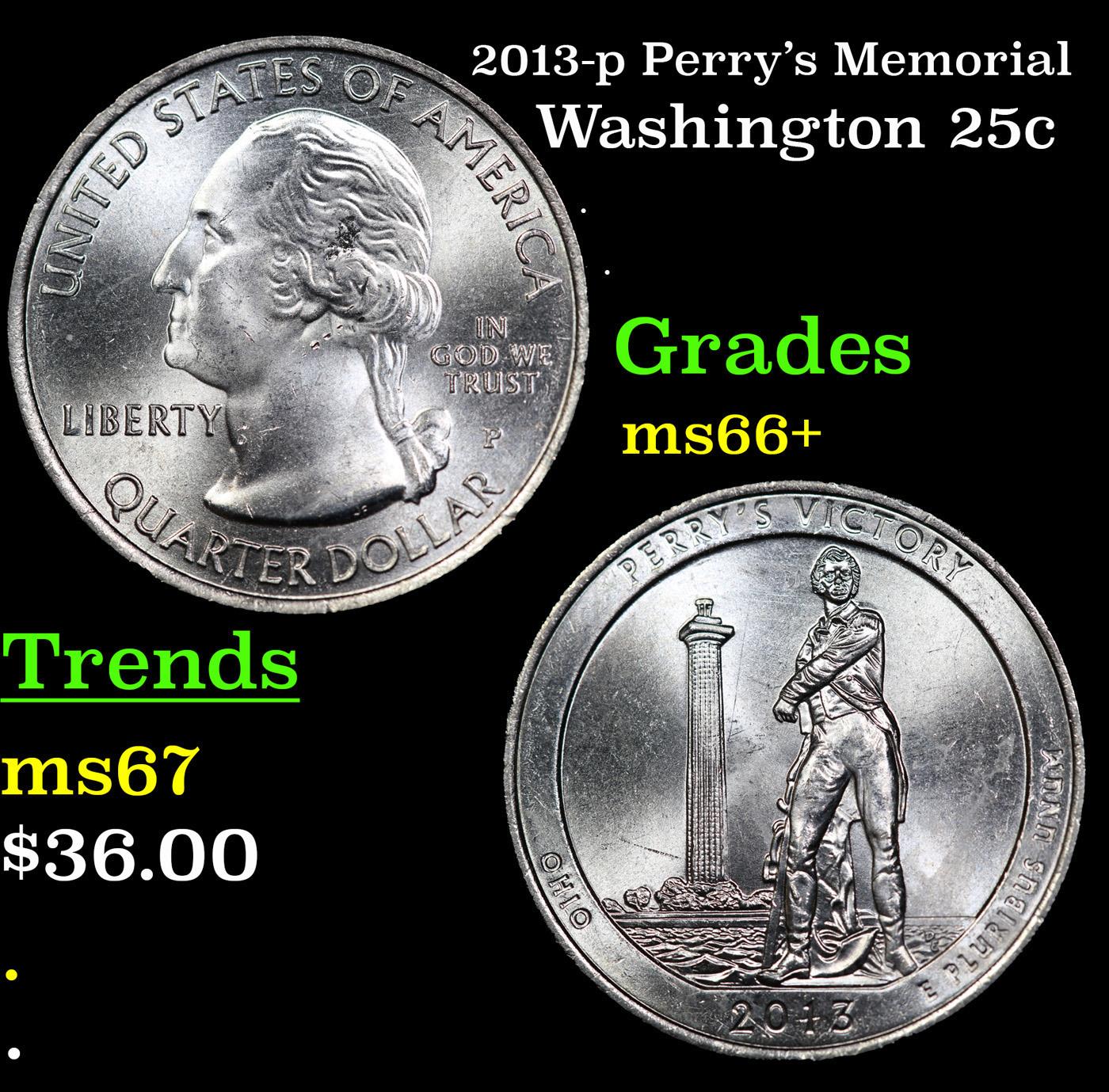 2013-p Perry's Memorial Washington Quarter 25c Grades GEM++ Unc