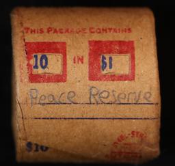 Must See! Covered End Roll! Marked " Peace Reserve"! X10 Coins Inside! (FC)