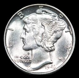 1943-p Mercury Dime 10c Grades GEM++ Unc