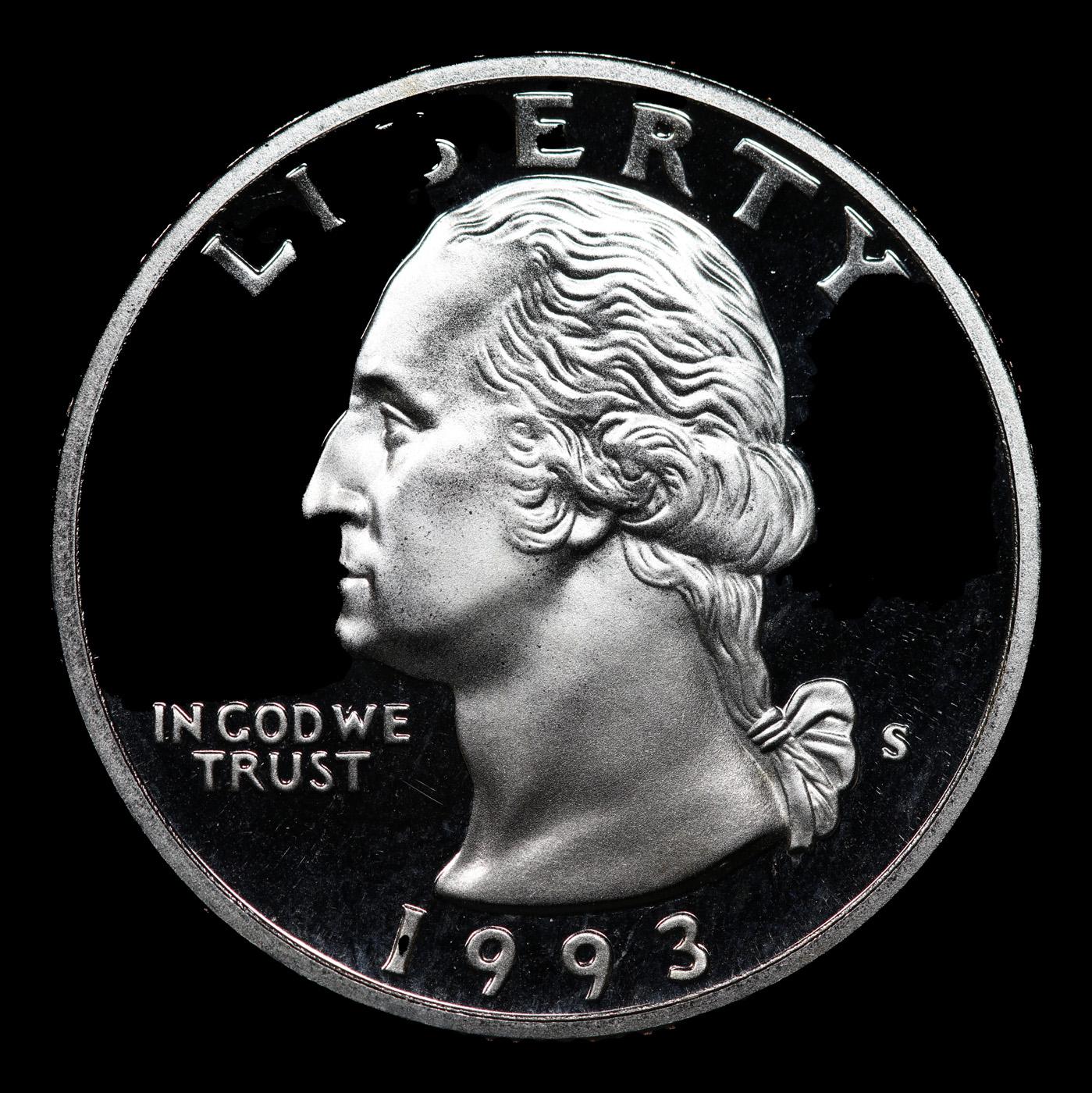 Proof 1993-s Washington Quarter 25c Grades GEM++ Proof Deep Cameo