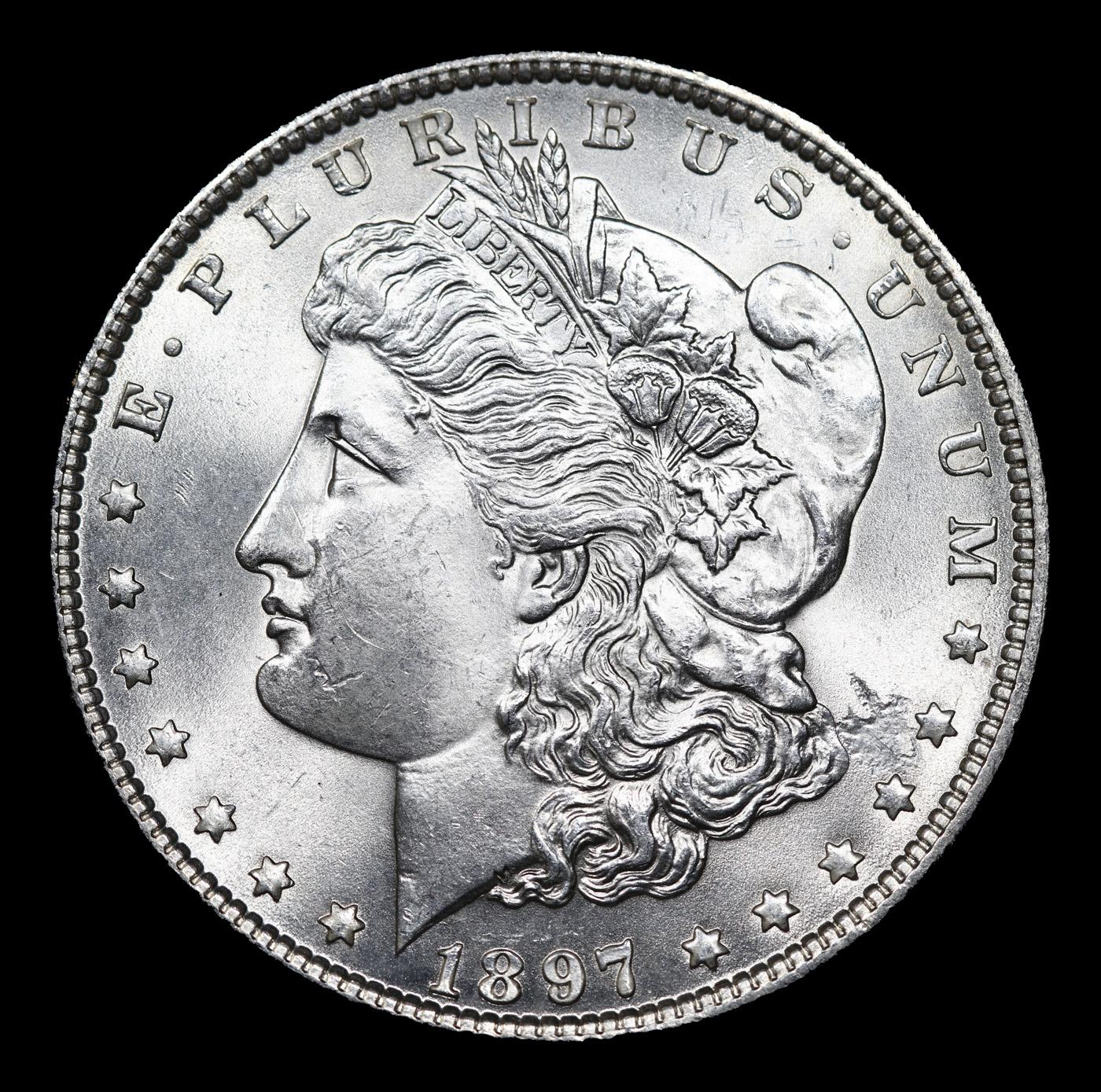 ***Auction Highlight*** 1897-p Morgan Dollar Near Top Pop! $1 Graded ms67 By SEGS (fc)