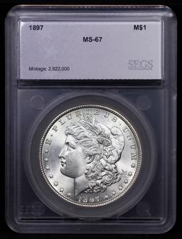 ***Auction Highlight*** 1897-p Morgan Dollar Near Top Pop! $1 Graded ms67 By SEGS (fc)