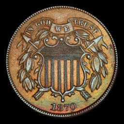 ***Auction Highlight*** 1870 Two Cent Piece 2c Graded Select Unc RB By USCG (fc)