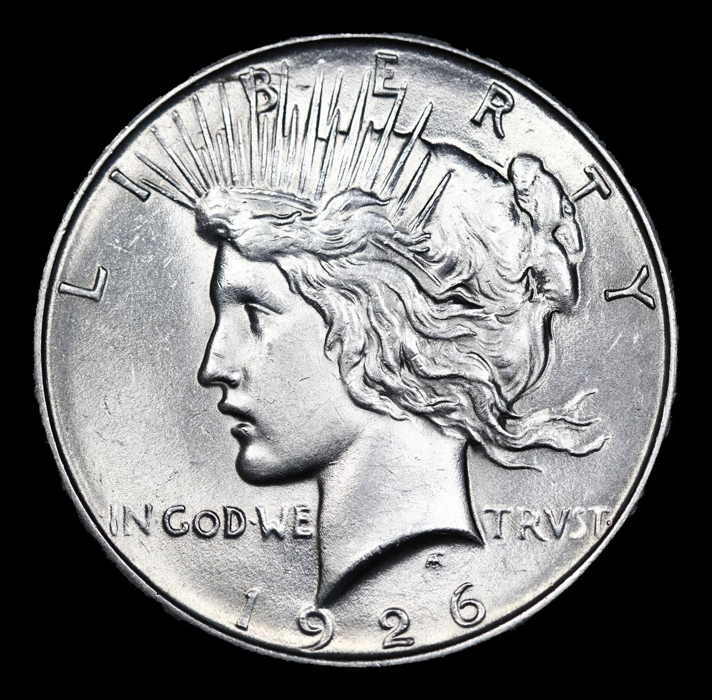 ***Auction Highlight*** 1926-d Peace Dollar 1 Graded ms65+ By SEGS (fc)