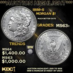 ***Auction Highlight*** 1898-s Morgan Dollar $1 Graded Select+ Unc By USCG (fc)