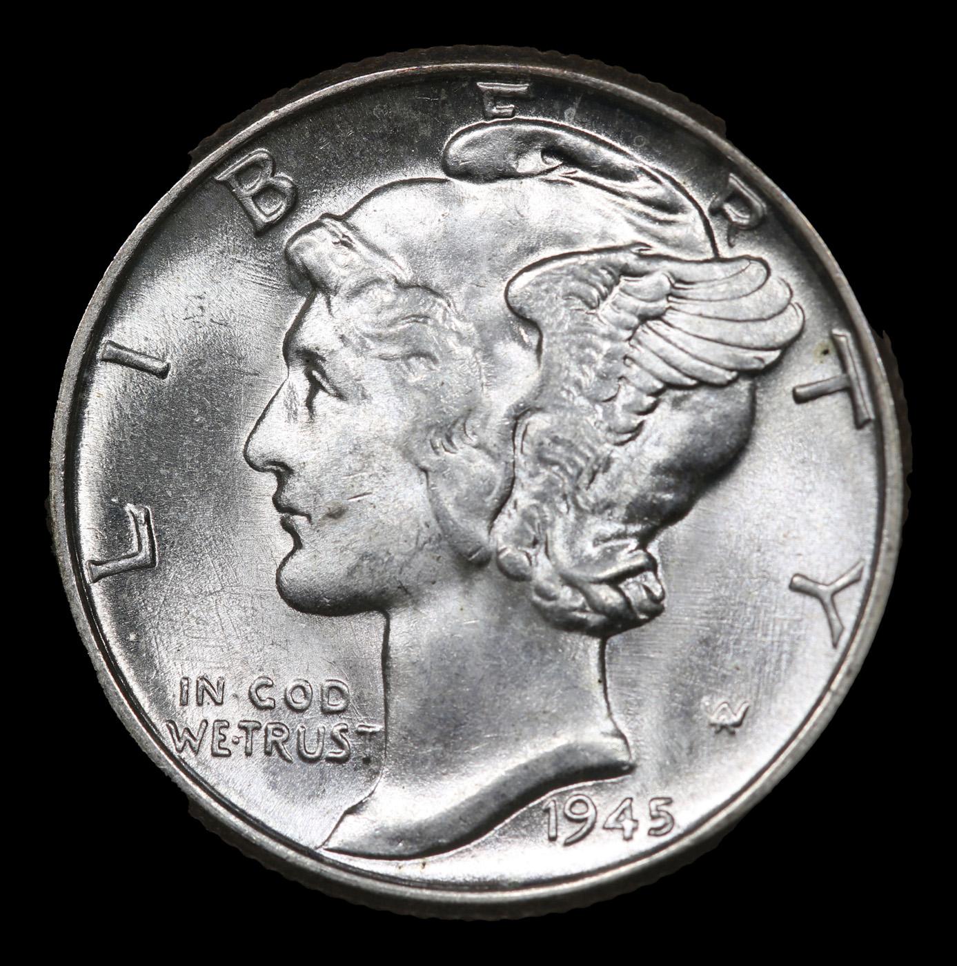 1945-p Mercury Dime 10c Grades GEM++ Unc