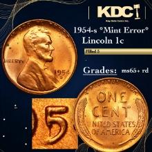 1954-s Lincoln Cent *Mint Error* 1c Grades Gem+ Unc RD