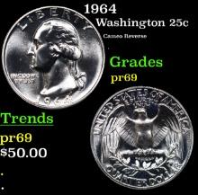 Proof 1964 Washington Quarter 25c Grades GEM++ Proof