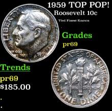 Proof 1959 Roosevelt Dime TOP POP! 10c Graded pr69 BY SEGS