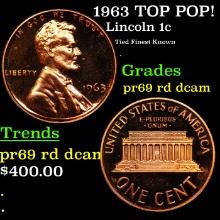 Proof 1963 Lincoln Cent TOP POP! 1c Graded pr69 rd dcam BY SEGS