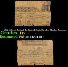 1861 25 Cents Bank of the State of South Carolina Obsolete Currency Grades f, fine