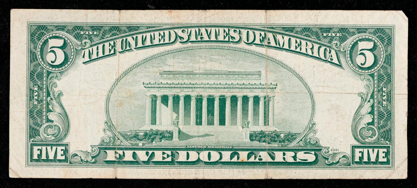 1953A $5 Red Seal United States Note Grades vf++