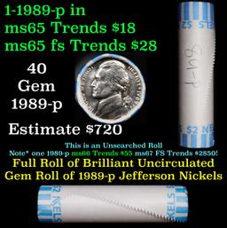 Shotgun Jefferson 5c roll, 1989-p 40 pcs Bank Wrapper