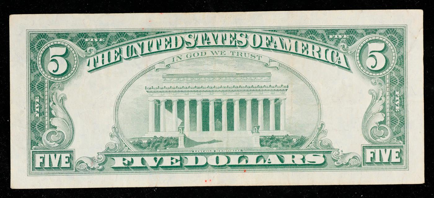 1963 $5 Red Seal United States Note Grades vf++