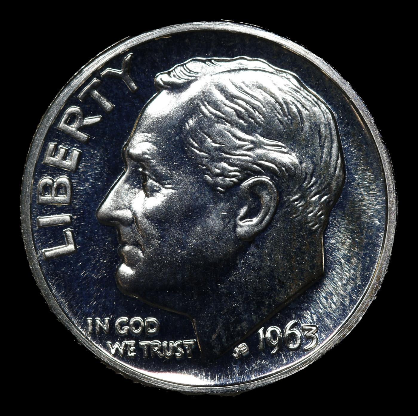 Proof 1963 Roosevelt Dime 10c Grades GEM++ Proof