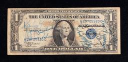 Rare 1935A $1 Blue Seal Silver Certificate "Short Snorter" Grades