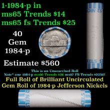 Shotgun Jefferson 5c roll, 1984-p 40 pcs Bank Wrapper