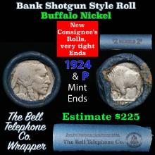 Buffalo Nickel Shotgun Roll in Old Bank Style 'Bell Telephone' Wrapper 1924 & p Mint Ends