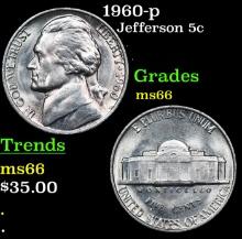 1960-p Jefferson Nickel 5c Grades GEM+ Unc