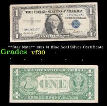 **Star Note** 1957 $1 Blue Seal Silver Certificate Grades vf++