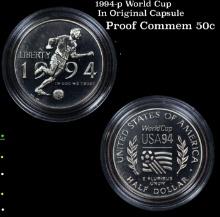 1994-p World Cup In Original Capsule Modern Proof Commem Half Dollar 50c