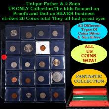 Unique Father & 2 Sons US ONLY Collection,The kids focused on Proofs and Dad on SILVER business stri