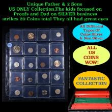 Unique Father & 2 Sons US ONLY Collection,The kids focused on Proofs and Dad on SILVER business stri