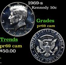 Proof 1969-s Kennedy Half Dollar 50c Grades GEM++ Proof Cameo