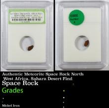 Authentic Meteorite Space Rock North West Africa, Sahara Desert Find Graded BY INB