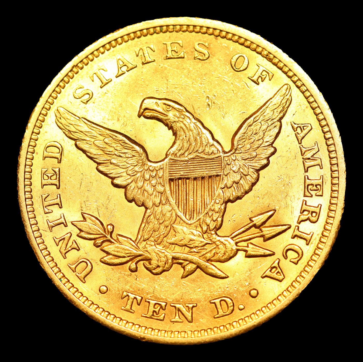 ***Auction Highlight*** 1849-p Gold Liberty Eagle Near Top Pop! $10 Graded ms63 By SEGS (fc)