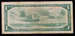 1954 $1 Canada Banknote Grades vf+