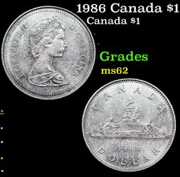 1986 Canada $1 Canada Dollar 1 Grades Select Unc