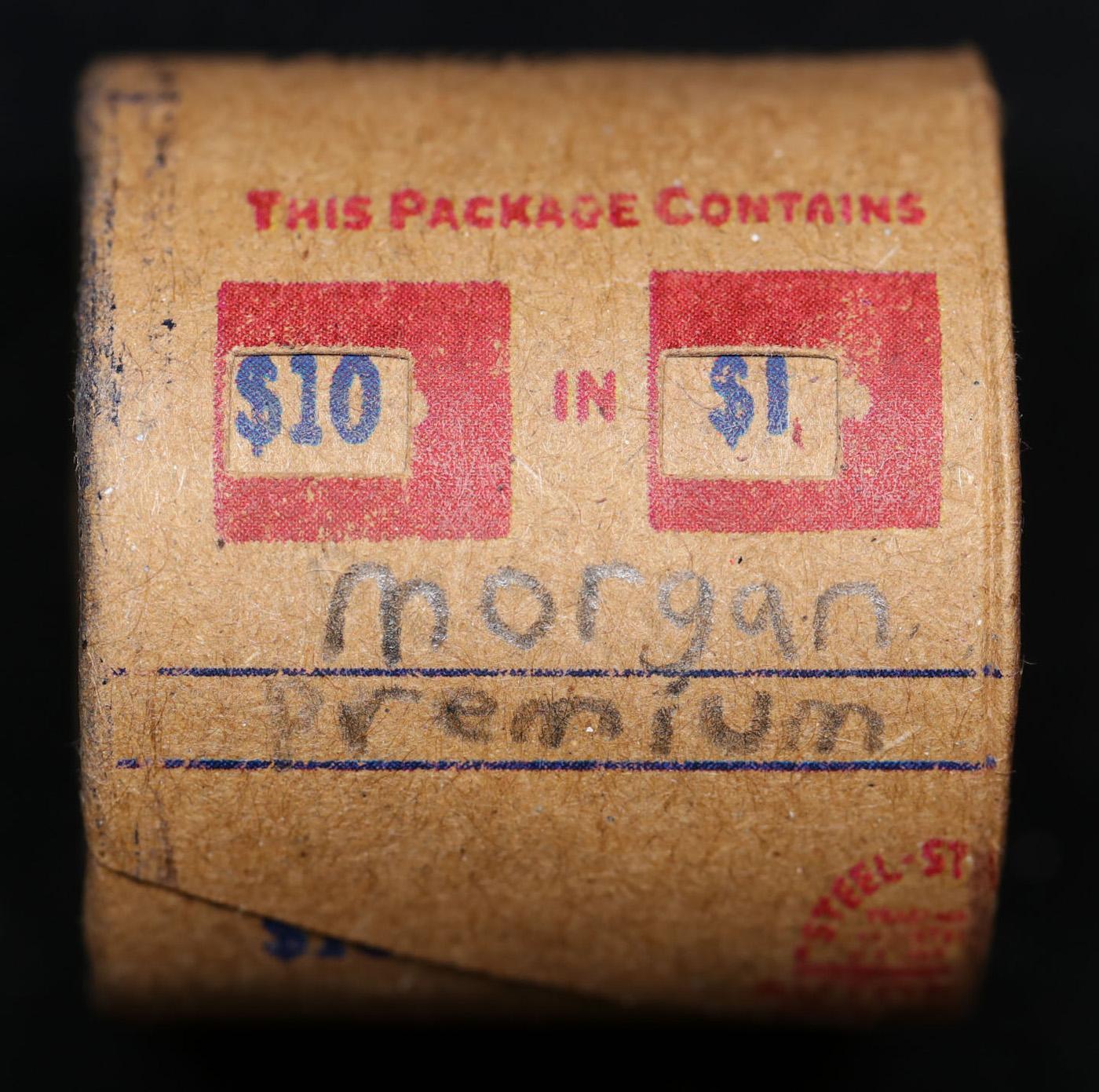 *EXCLUSIVE* Hand Marked " Morgan Premium," x10 coin Covered End Roll! - Huge Vault Hoard  (FC)