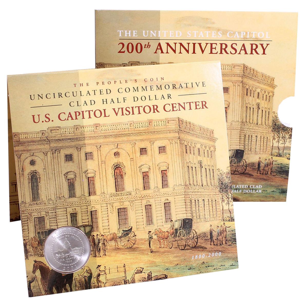 2001 P U.S. Capitol Visitor Center  Half Dollar Uncirculated US Mint 200th Anniversary