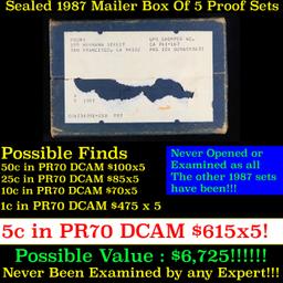 Original sealed box 5- 1987 United States Mint Proof Sets