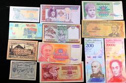 Lot of 25 Different Foreign Notes, A Variety of Countries, Dates, and Denominations!