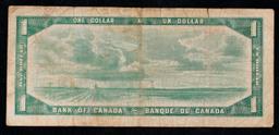 1954 $1 Canada Banknote Grades vf details